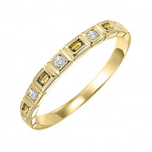 Gems One 14Kt Yellow Gold Diamond (1/10Ctw) & Citrine (1/8 Ctw) Ring - FR1228-4YD
