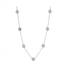 Gems One Silver Diamond (1/50 Ctw) Necklace - NK10013-SSSC