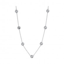 Gems One Silver Diamond (1/50 Ctw) Necklace - NK10013-SSSC
