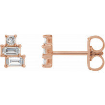 14K Rose 1/4 CTW Diamond Geometric Cluster Earrings - 86895602P