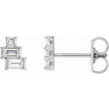 14K White 1/4 CTW Diamond Geometric Cluster Earrings - 86895600P