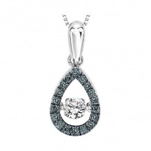 Gems One Silver (SLV 995) Diamond Rhythm Of Love Neckwear Pendant  - 1/5 ctw - ROL1121-SSWDBL