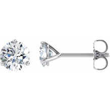 14K White 5 mm Round Forever Oneu2122 Moissanite Earrings - 6578260037P