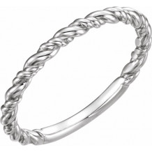 14K White Stackable Rope Ring - 51570101P