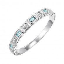 Gems One 10Kt White Gold Diamond (1/10Ctw) & Blue Topaz (1/6 Ctw) Ring - FR1200-1WD