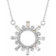 14K White 3/8 CTW Diamond Circle 16 Necklace - 86866610P