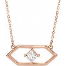 14K Rose 1/4 CTW Diamond Geometric 18 Necklace - 86965612P