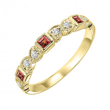 Gems One 10Kt Yellow Gold Diamond (1/10Ctw) & Garnet (1/6 Ctw) Ring - FR1207-1YD