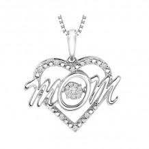 Gems One Silver (SLV 995) & Diamonds Stunning Neckwear Pendant - 1/10 ctw - ROL1054-SSD
