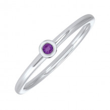 Gems One 10Kt White Gold Amethyst (1/20 Ctw) Ring - RG73462-1WNM