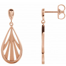 14K Rose Geometric Dangle Earrings - 87074602P