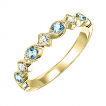 Gems One 10Kt Yellow Gold Diamond (1/20Ctw) & Blue Topaz (1/6 Ctw) Ring - FR1212-1YD