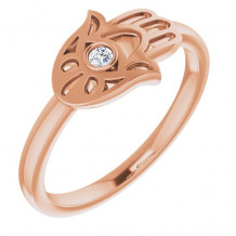 14K Rose .03 CTW Diamond Hamsa Ring - 123330602P