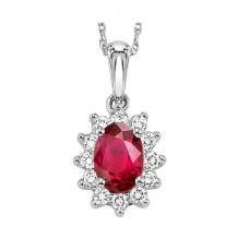 Gems One 14Kt White Gold Diamond (1/5Ctw) & Ruby (3/8 Ctw) Pendant - FP4062-4WCR