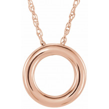 14K Rose 13 mm Circle 18 Necklace - 863221024P