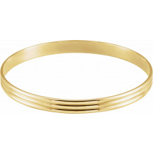 14K Yellow 6 mm Grooved Bangle Bracelet - BRC81102933P