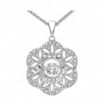 Gems One 14KT White Gold & Diamond Rhythm Of Love Neckwear Pendant  - 1/8 ctw - ROL1051-4WC