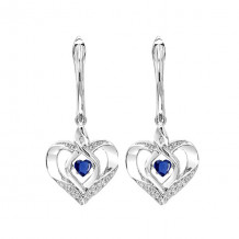 Gems One Silver Diamond (1/50 Ctw) & Created Sapphire (1/4 Ctw) Earring - ROL2165S