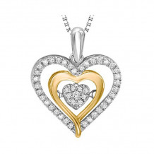 Gems One Silver (SLV 995) Yellow & Diamonds Stunning Neckwear Pendant - 1/5 ctw - ROL1058-SS1YC