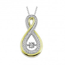 Gems One 10KT White & Yellow Gold & Diamond Rhythm Of Love Neckwear Pendant  - 1/6 ctw - ROL1202-1WYC