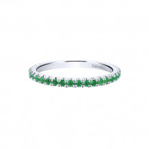 Gabriel & Co. 14k White Gold Emerald Stackable Diamond Ring