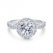 Gabriel & Co. 14k White Gold Entwined Halo Engagement Ring - ER12657R4W44JJ