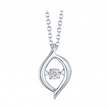 Gems One 10KT White Gold & Diamond Rhythm Of Love Neckwear Pendant  - 1/10 ctw - ROL1227-1WC