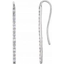 14K White 1/3 CTW Diamond Bar Earrings - 65222860001P