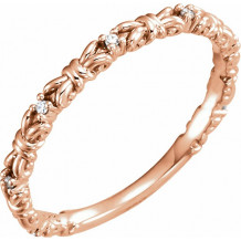 14K Rose .04 CTW Diamond Stackable Ring - 123210602P