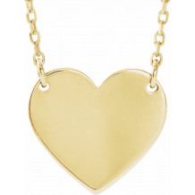 14K Yellow Engravable 12x11 mm  Heart 16-18 Necklace - 867741001P