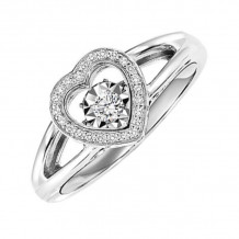 Gems One Silver (SLV 995) Diamond Rhythm Of Love Fashion Ring  - 1/8 ctw - ROL1169-SSWD