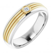 14K White & Yellow .06 CTW Diamond Men's Ring - 1233646018P