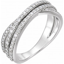 14K White 1/2 CTW Diamond Criss-Cross Ring - 122851600P