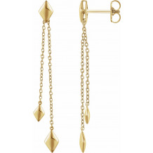 14K Yellow Chain Earrings - 65233960001P