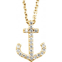 14K Yellow .08 CTW Diamond Anchor 16 Necklace - 66413100002P