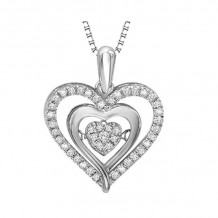 Gems One Silver (SLV 995) & Diamonds Stunning Neckwear Pendant - 1/5 ctw - ROL1058-SS1WC