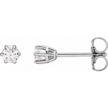 14K White 3 mm I3 1/5 CTW Diamond 6-Prong Wire Basket Earrings - 292366064P