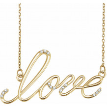 14K Yellow .08CTW Diamond Love Design 18 Necklace - 8550460003P