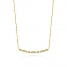 Gabriel & Co. 14k Yellow Gold Art Moderne Diamond Bar Necklace - NK5732Y45JJ