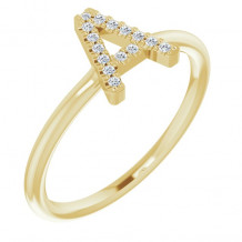 14K Yellow .07 CTW Diamond Initial A Ring - 1238346001P