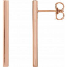 14K Rose 24x2 mm Bar Earrings - 86972108P