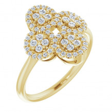 14K Yellow 1/2 CTW Diamond Clover Ring - 122883601P