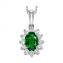 Gems One 14Kt White Gold Diamond (1/5Ctw) & Emerald (3/8 Ctw) Pendant - FP4062-4WCE