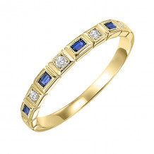 Gems One 14Kt Yellow Gold Diamond (1/12Ctw) & Sapphire (1/8 Ctw) Ring - FR1068-4YD