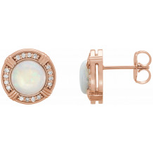 14K Rose Opal & 1/8 CTW Diamond Earrings - 862846002P