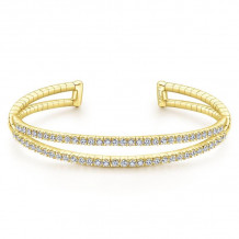 Gabriel & Co. 14k Yellow Gold Demure Diamond Bangle Bracelet - BG4008-65Y45JJ