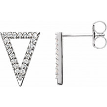 14K White 1/4 CTW Diamond Triangle Earrings - 86375600P