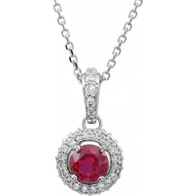 14K White Ruby & 1/5 CTW Diamond 18 Necklace - 6860170001P