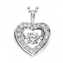 Gems One 14KT White Gold & Diamond Rhythm Of Love Neckwear Pendant  - 1/3 ctw - ROL1009-4WC