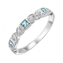 Gems One 10Kt White Gold Diamond (1/10Ctw) & Blue Topaz (1/4 Ctw) Ring - FR1206-1WD